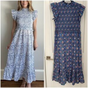ANNA CATE Indigo Floral Blakely Midi Dress Tuckernuck.   G16